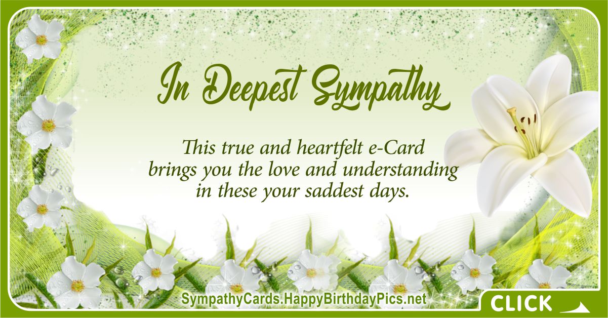 In Deepest Sympathy - For Your Saddest Days - Sympathy Cards ...