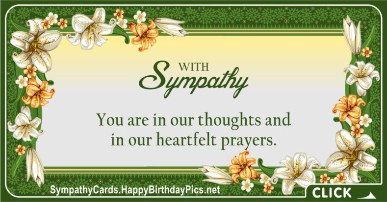 So Sorry For Your Loss - Condolence Message - Sympathy Cards ...