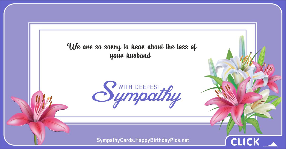 Sorry About the Loss of Your Husband - Condolence Message Card Equivalents